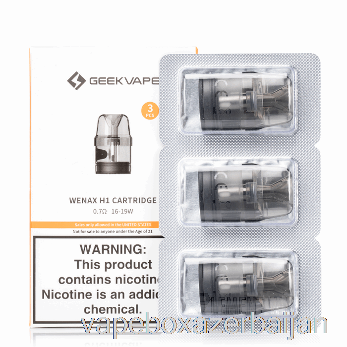 E-Juice Vape Geek Vape WENAX H1 Replacement Pods 0.7ohm Wenax H1 Cartridges